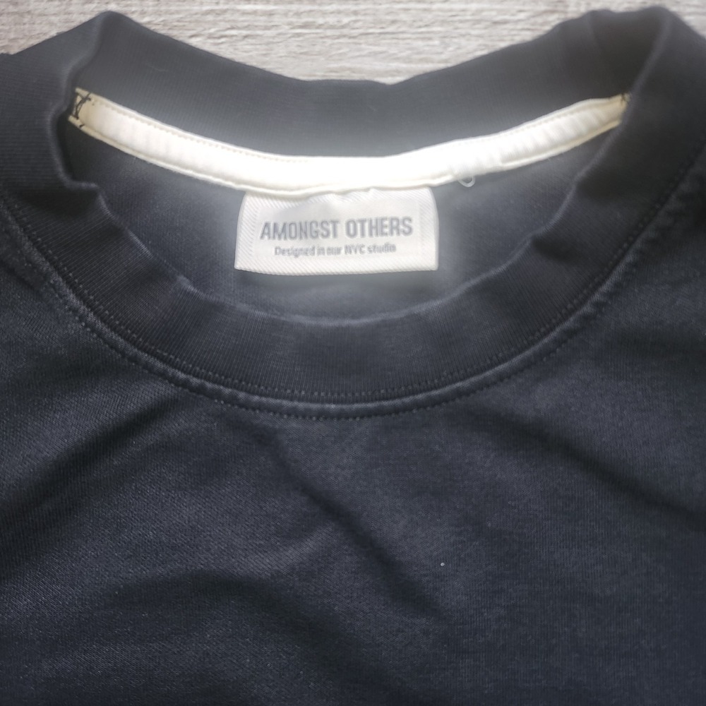 Amongst Others NYC Boxy Fit Heavy Cotton Blend Men's Large Solid Black Shirt - Picture 2 of 7